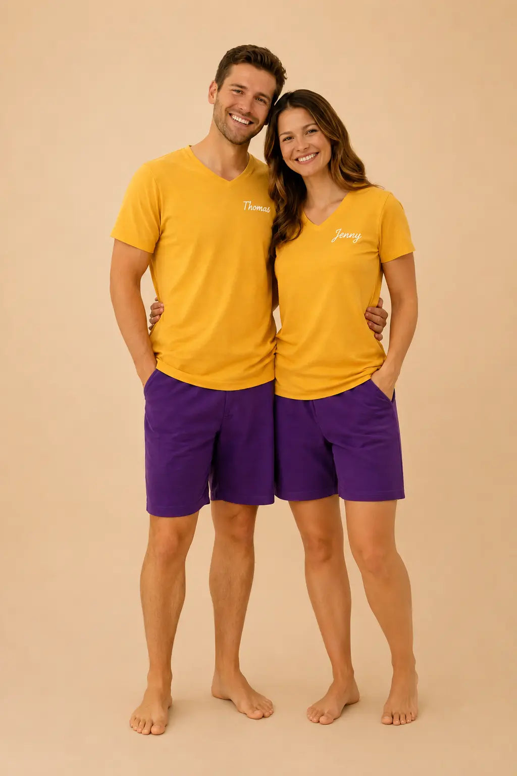 Pyjama couple - ensemble lumière et lavande