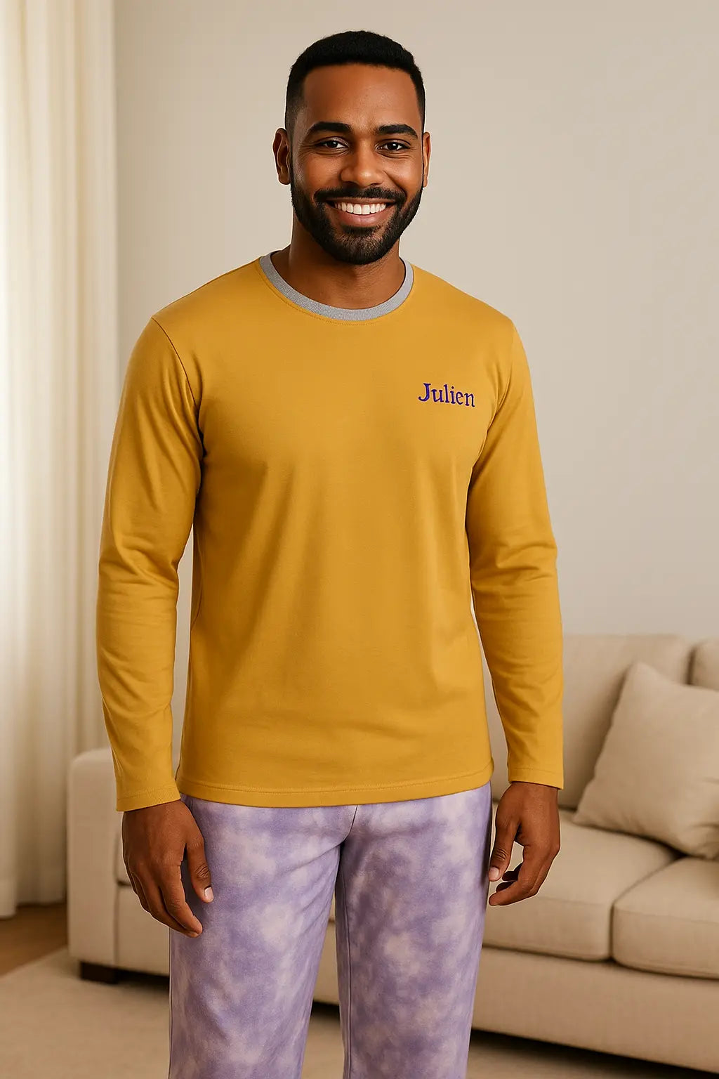 Pyjama homme ensemble éclat lavande LB Pyjama