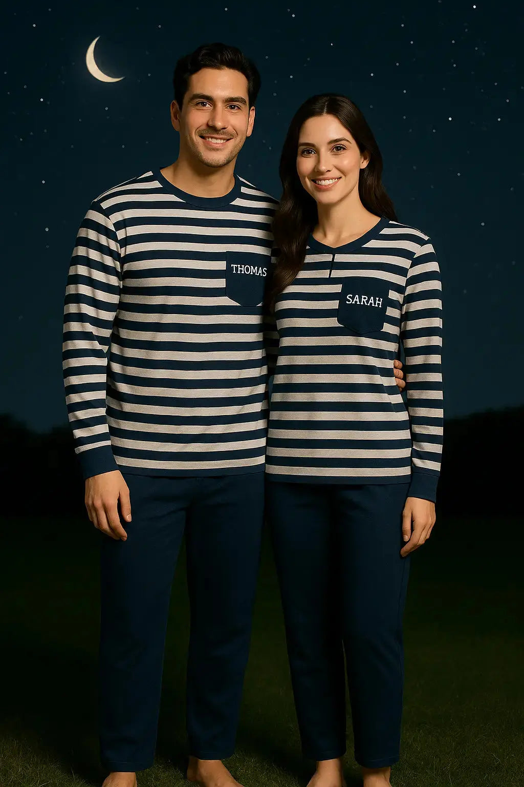 Pyjama couple ensemble Marin et sourire LB Pyjama
