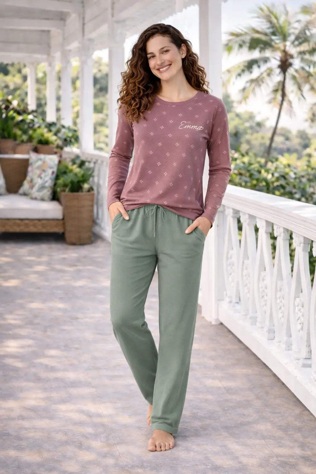 Pyjama femme - ensemble brise tropicale