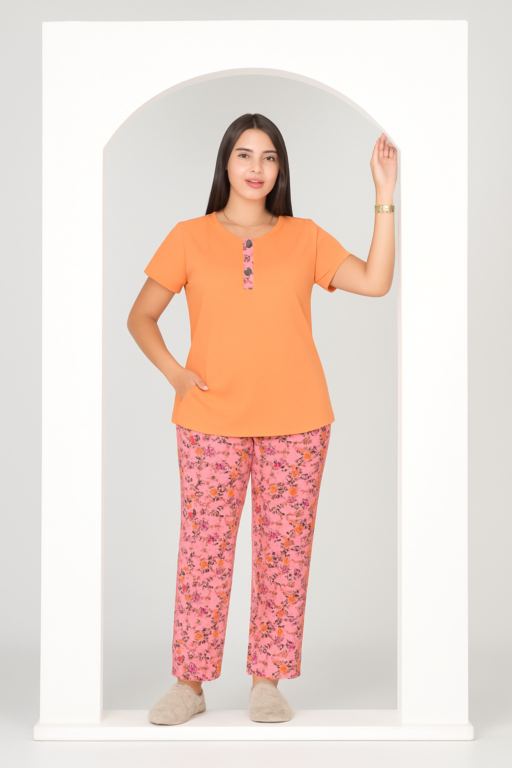 Pyjama femme ensemble rose cerisier