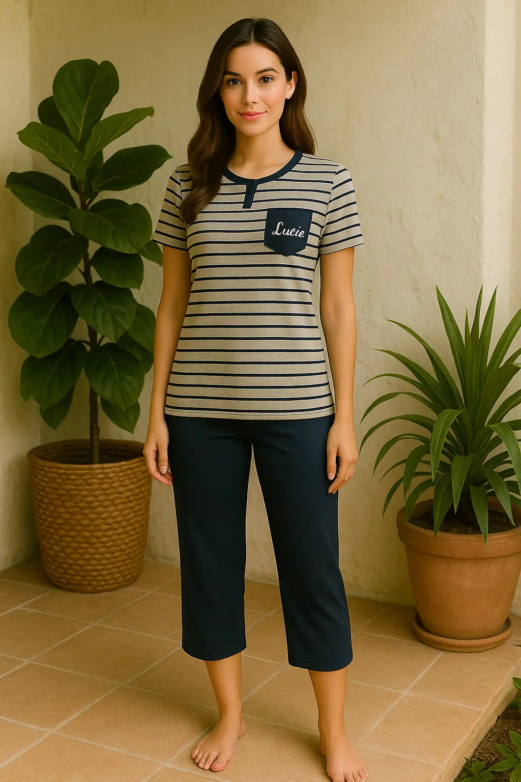 Pyjama femme ensemble bleu réconfort LB Pyjama