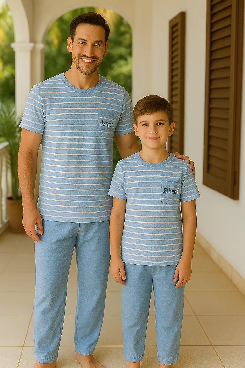 Pyjama duos pere et fils ensemble douce harmonie LB Pyjama