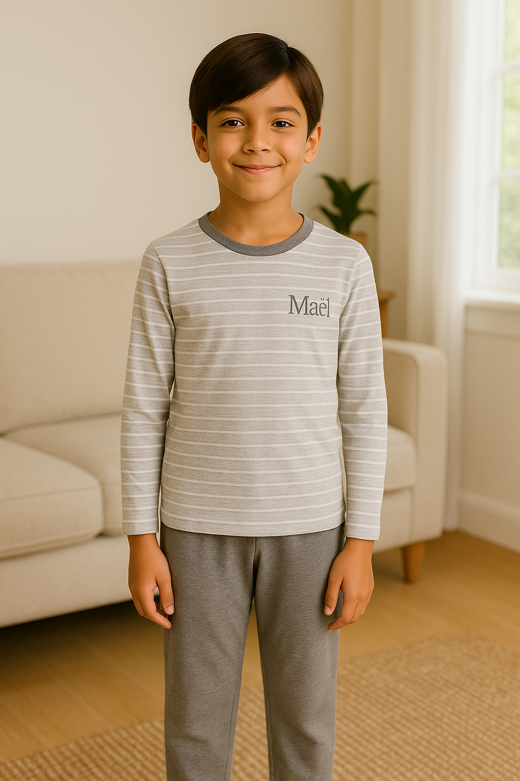 Pyjama garçon ensemble gris urbain LB Pyjama