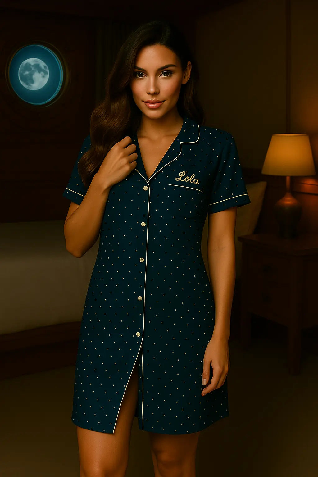Pyjama femme ensemble chemisier nuit étoilée LB Pyjama