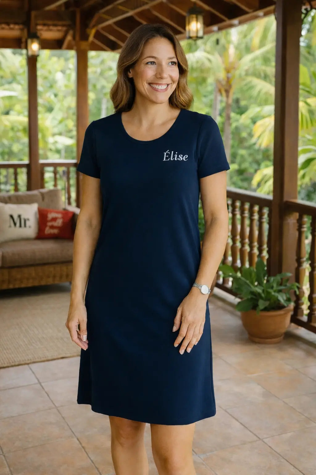 Robe de nuit & nuisette femme - bleu nuit LB Pyjama