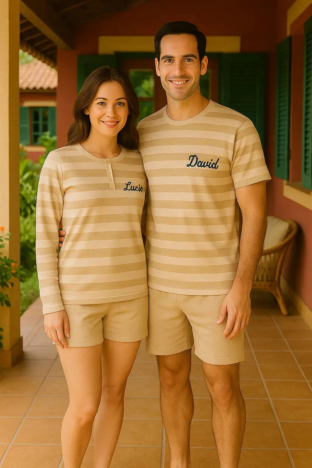 Pyjama couple ensemble dune élégance LB Pyjama