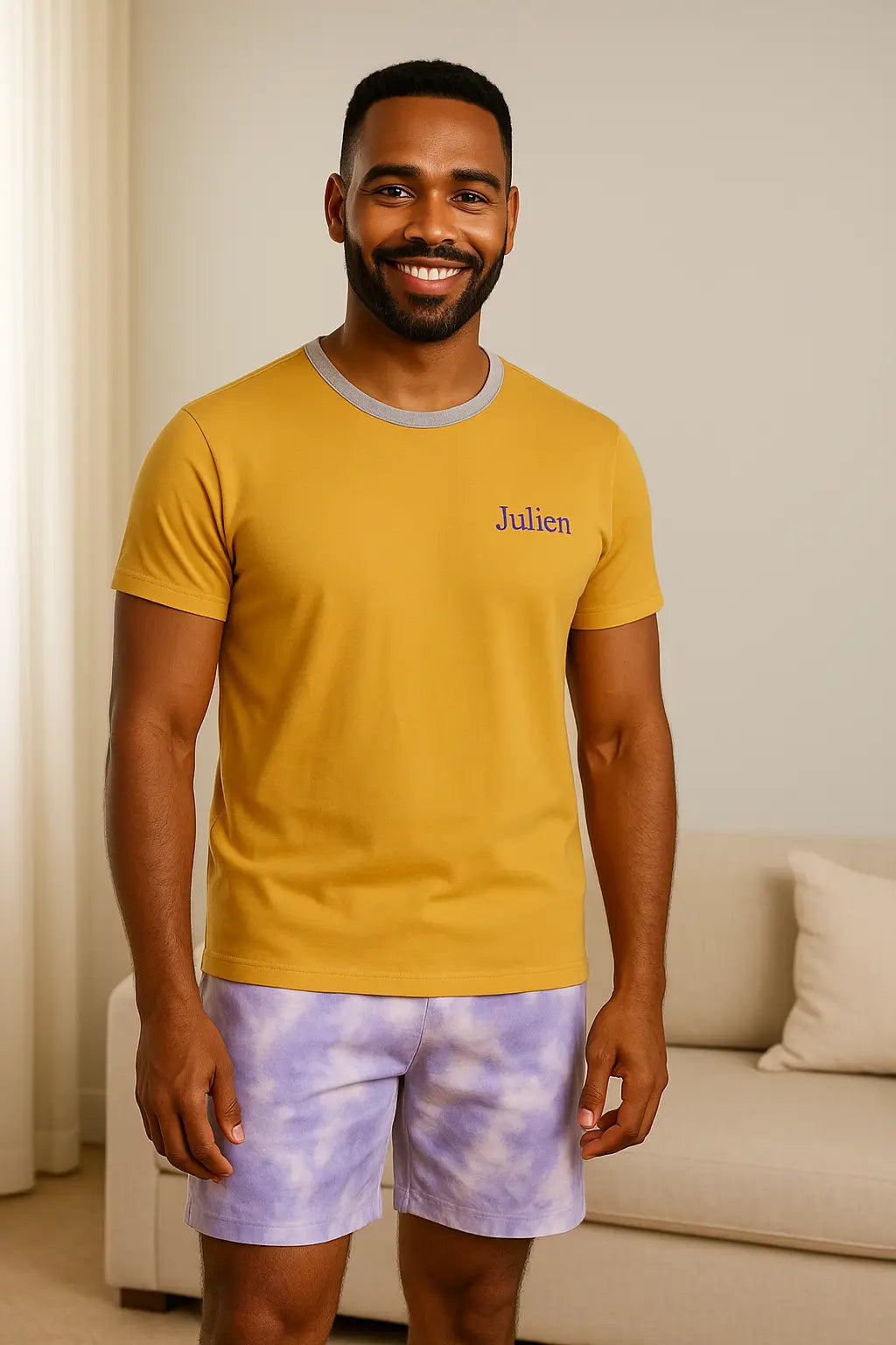 Pyjama homme ensemble éclat lavande LB Pyjama