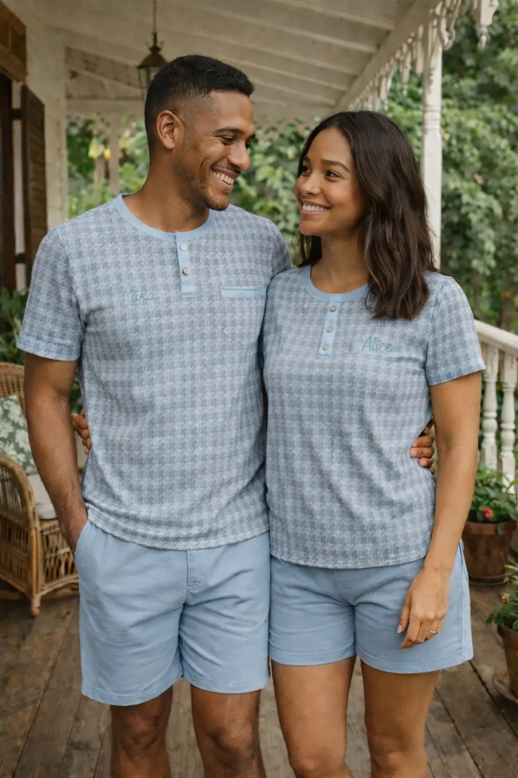 Pyjama couple - ensemble sourire du matin