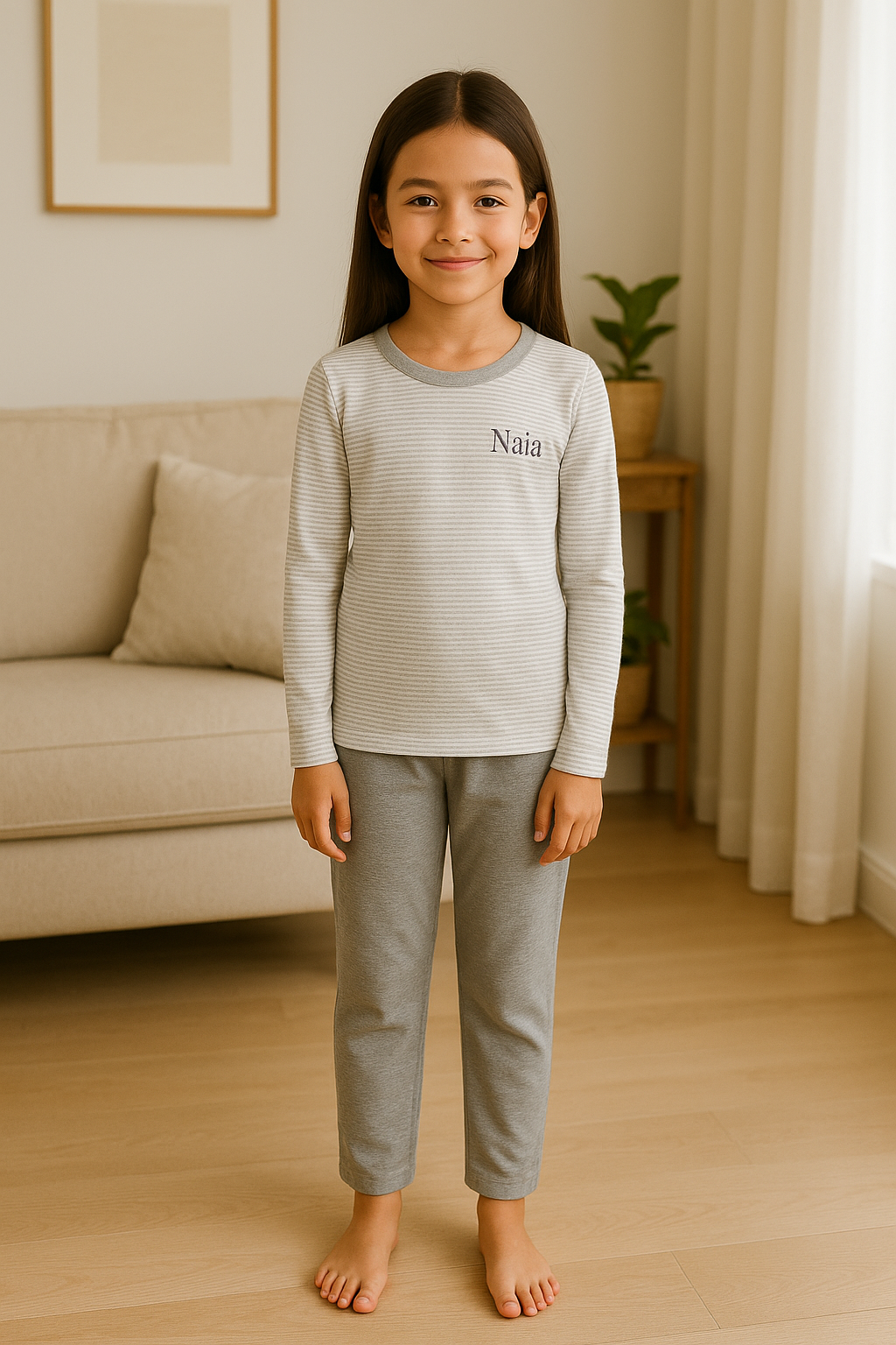 Pyjama fille ensemble gris urbain LB Pyjama