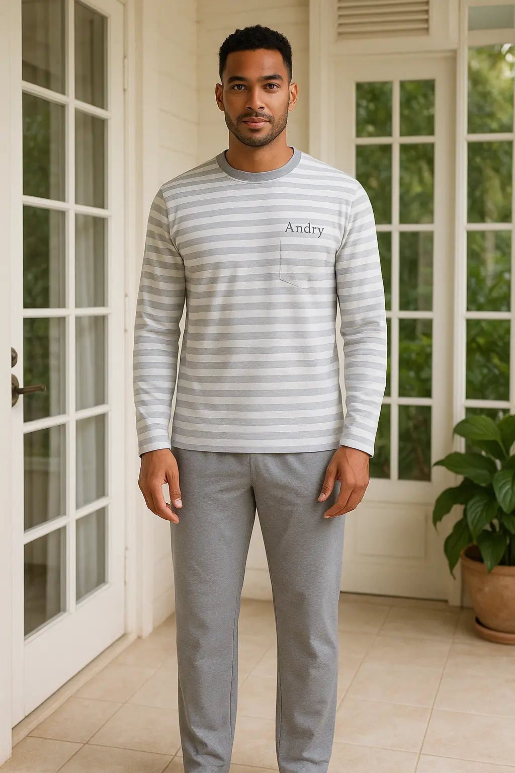 Pyjama homme ensemble gris urbain LB Pyjama