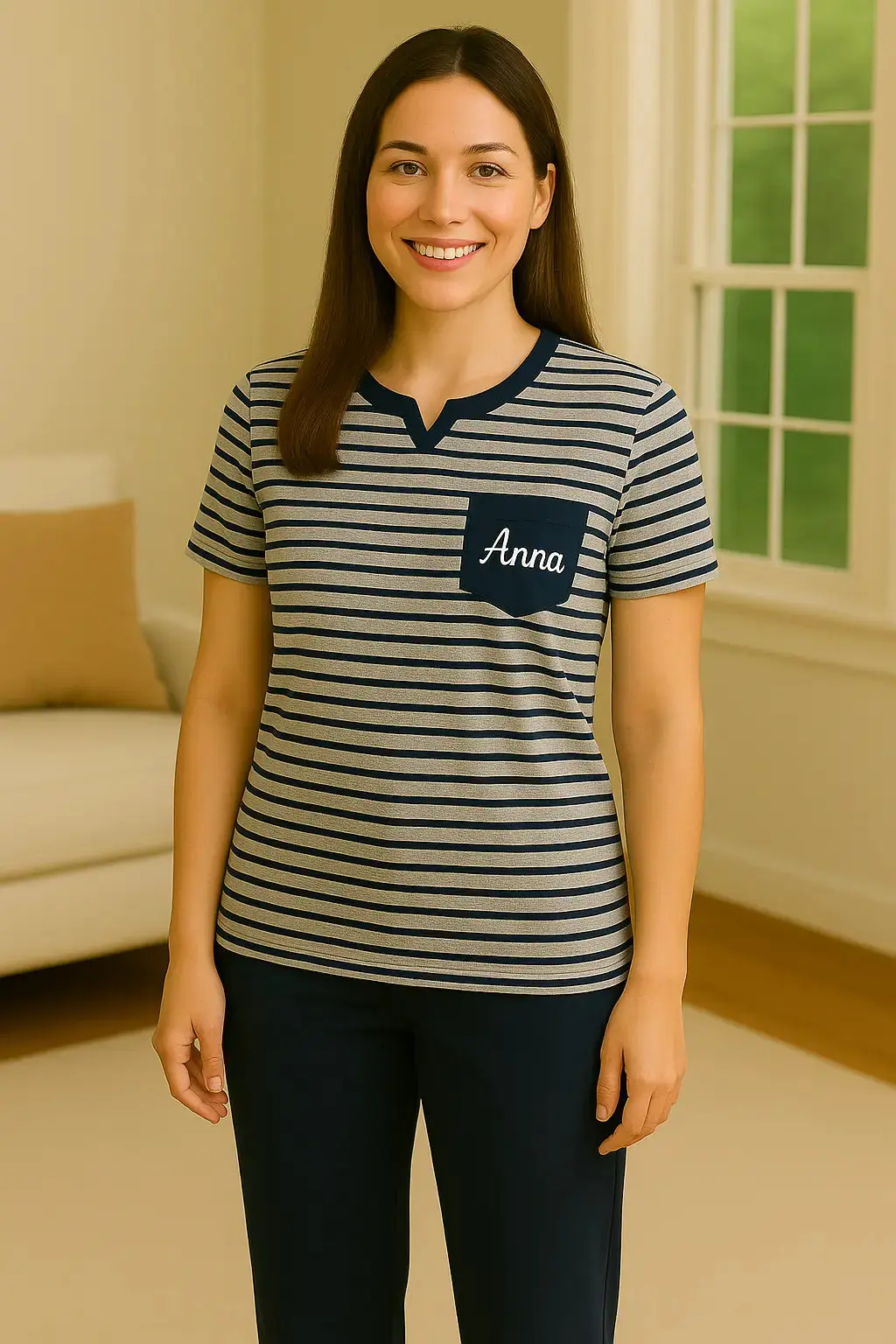 Pyjama femme ensemble bleu nuit confort LB Pyjama