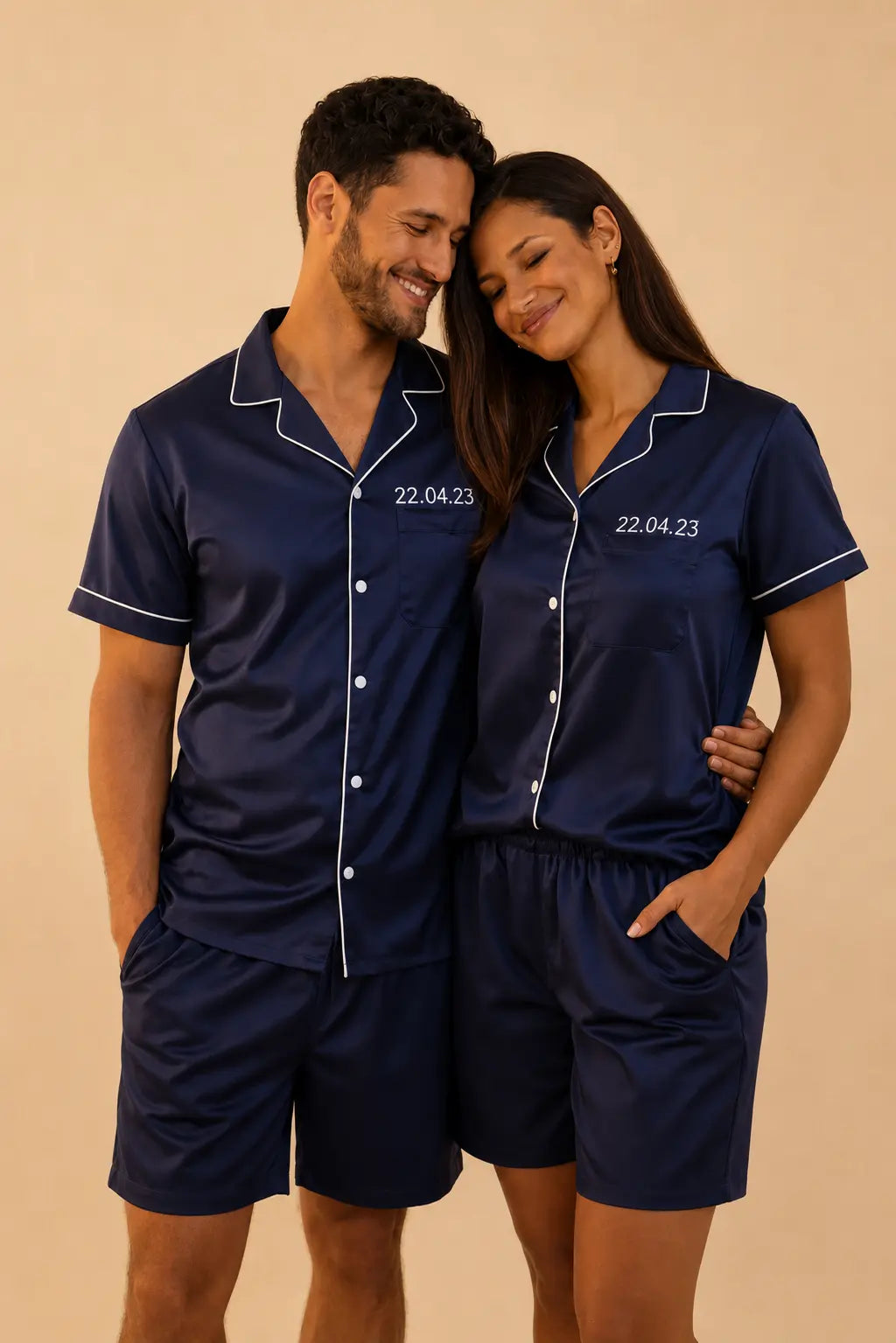 Chemisier couple – Bleu Éternel – LB Pyjama