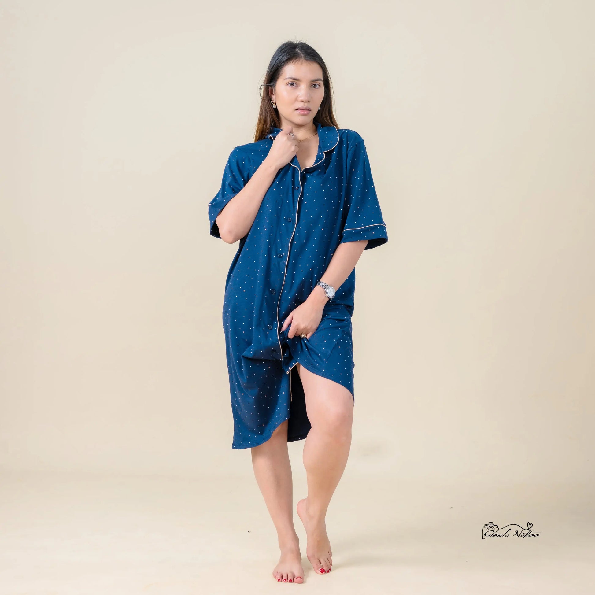 Pyjama femme ensemble voyage en mer bleu nuit (Copie) LB Pyjama