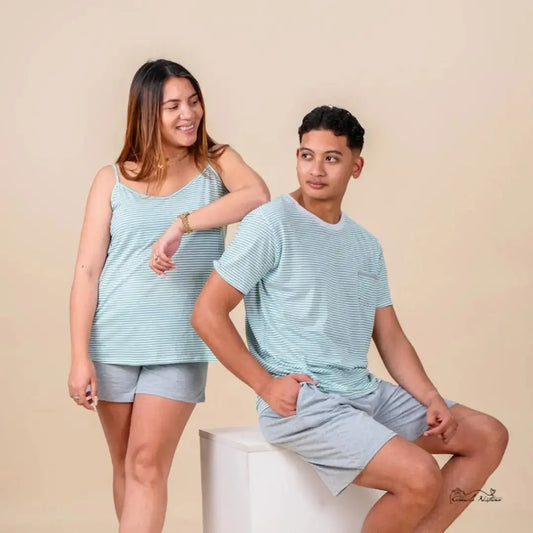 Pyjama couple ensemble menthe fraiche LB Pyjama