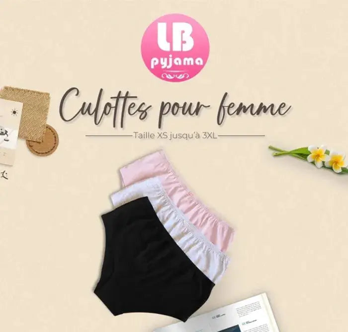 Lot de 3 culottes femmes : confort et douceur LB Pyjama