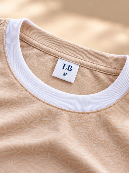 Détail col et étiquette LB – Pyjama homme Brise Tropicale