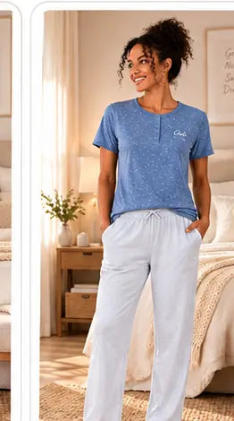 Dimanche Cocooning pantalon manches courtes
