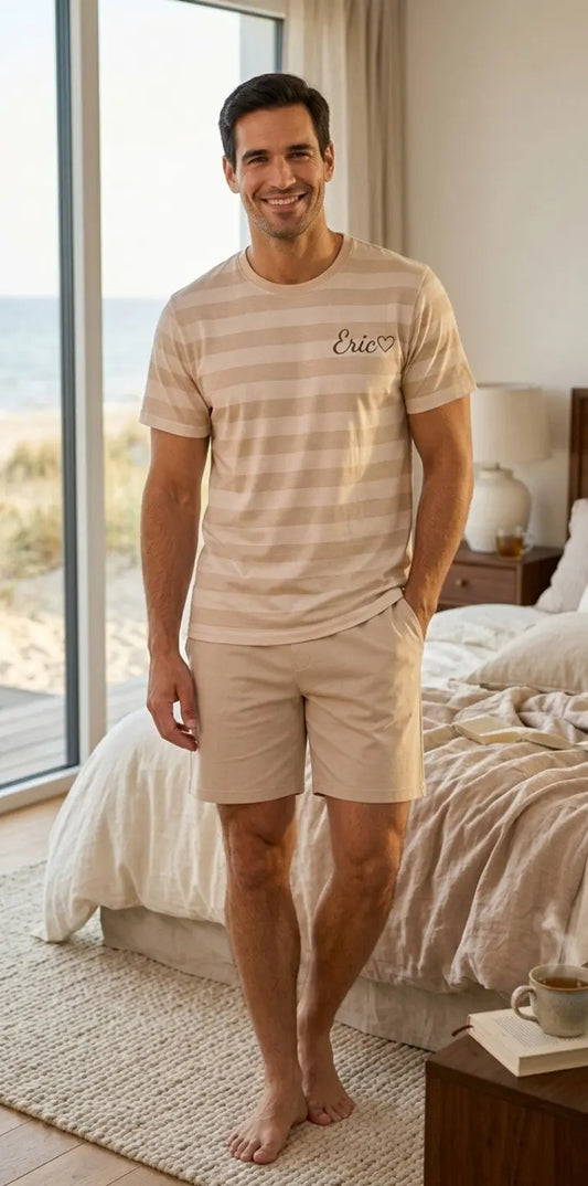 Short manches courtes – Pyjama homme Dune Élégance – prénom Eric