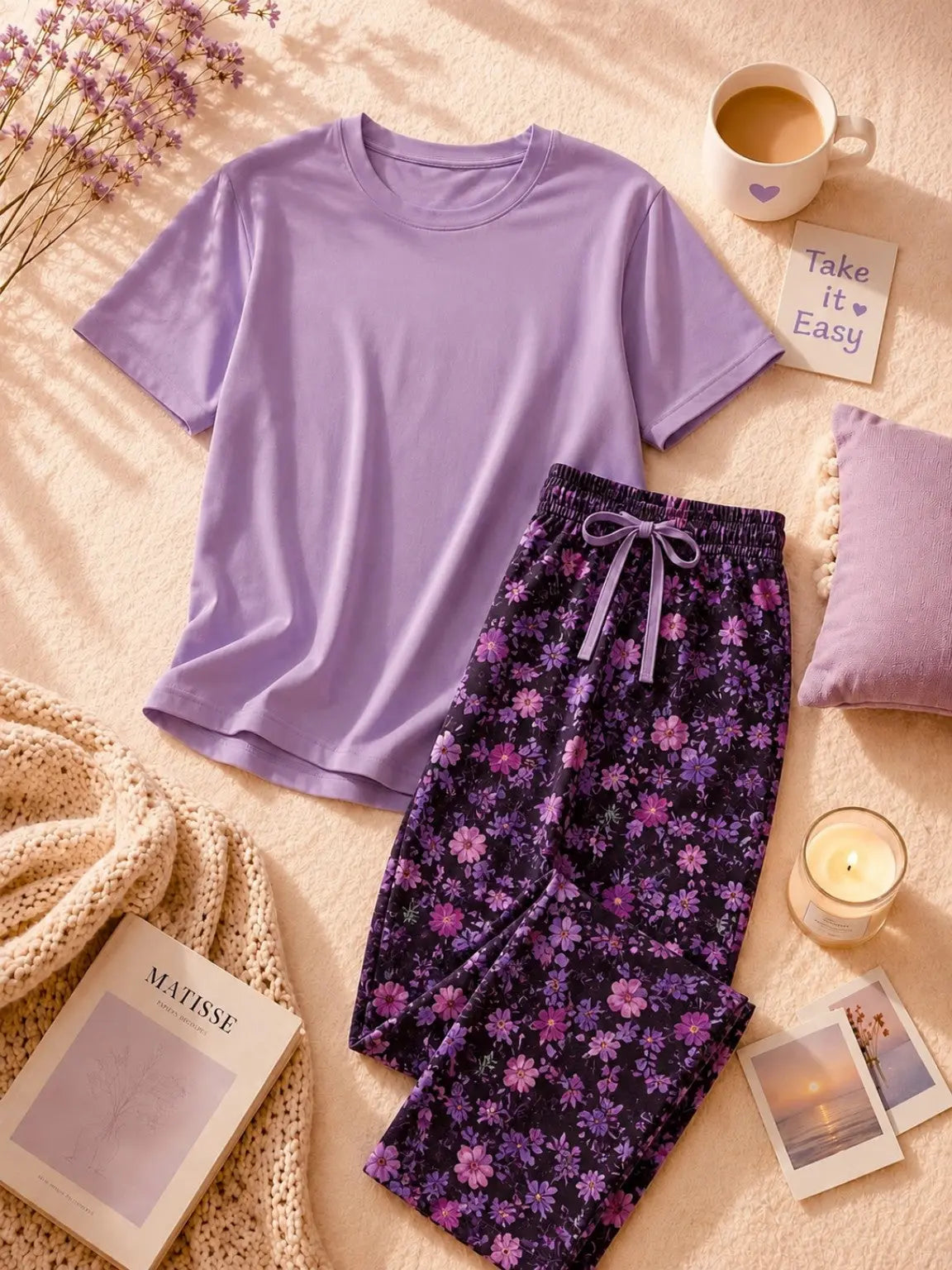 Parfum Floral - haut lilas et bas fleuri violet