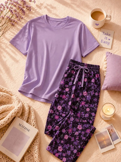 Parfum Floral - haut lilas et bas fleuri violet