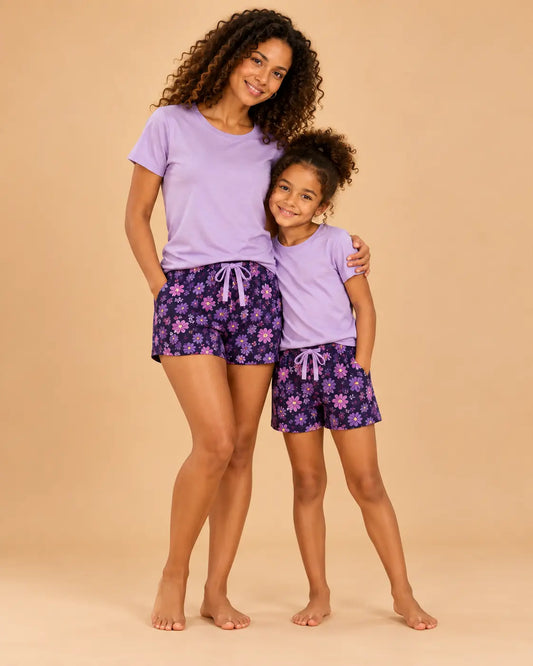 Parfum Floral mère-fille – short manches courtes