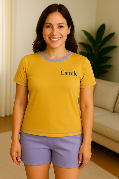 Pyjama femme ensemble lumière et lavande