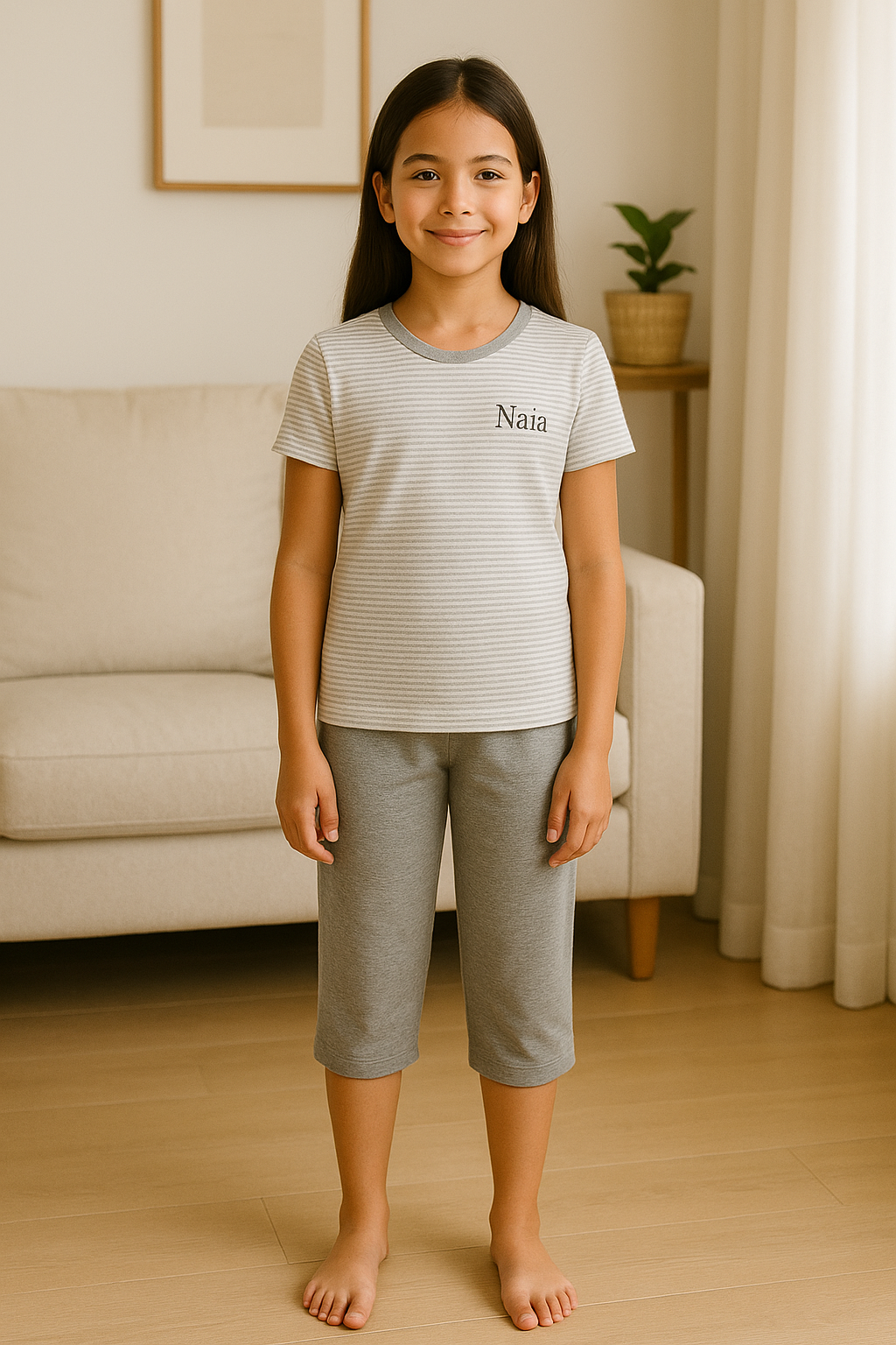 Pyjama fille ensemble gris urbain LB Pyjama