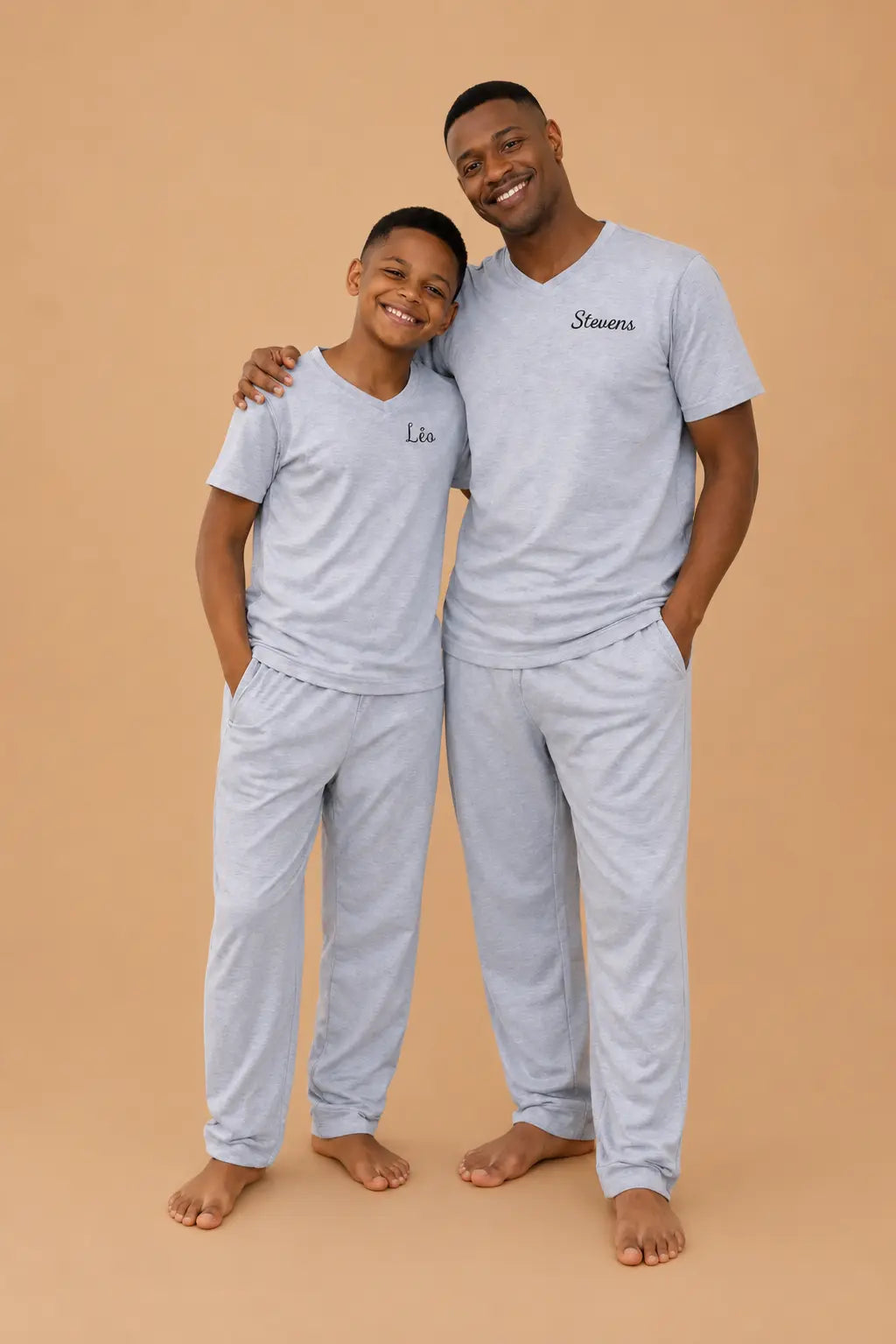 Pyjama Père et fils - Ensemble gris signature