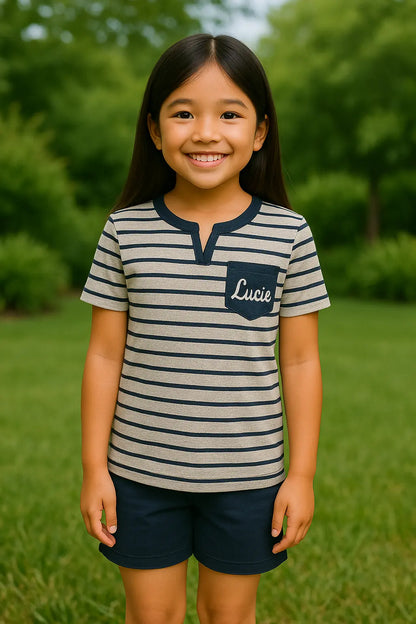 Pyjama fille ensemble bleu réconfort LB Pyjama