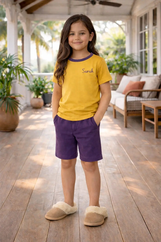 Pyjama fille ensemble lumière et lavande LB Pyjama