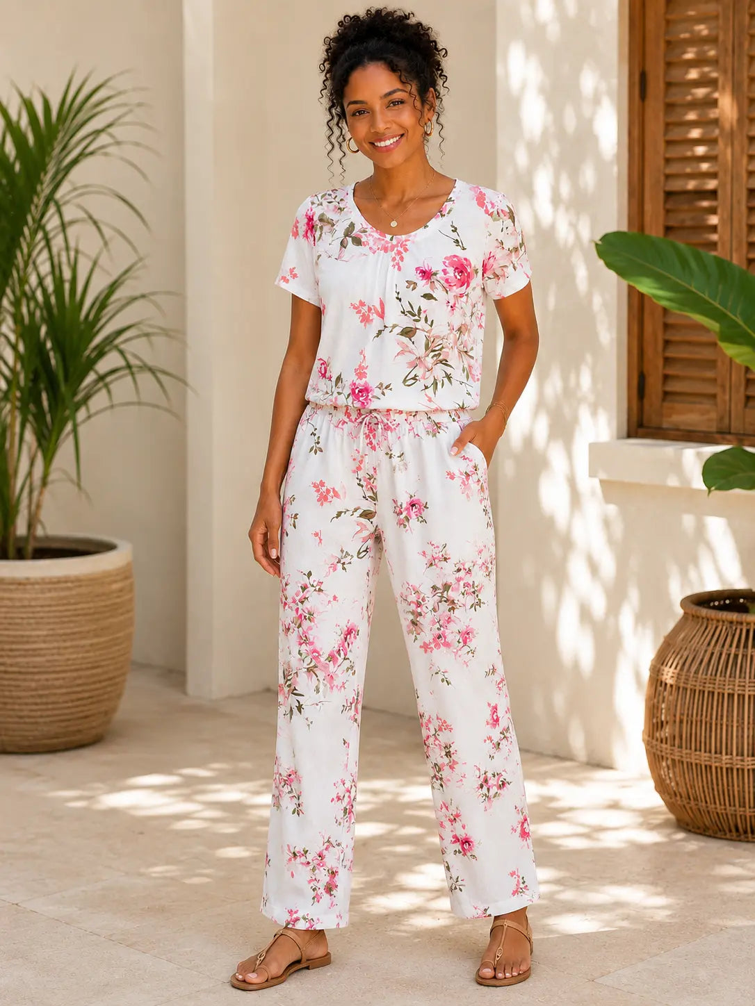Pyjama femme - ensemble vacance à la plage LB Pyjama