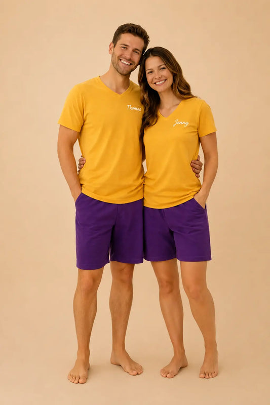 Pyjama couple - ensemble lumière et lavande