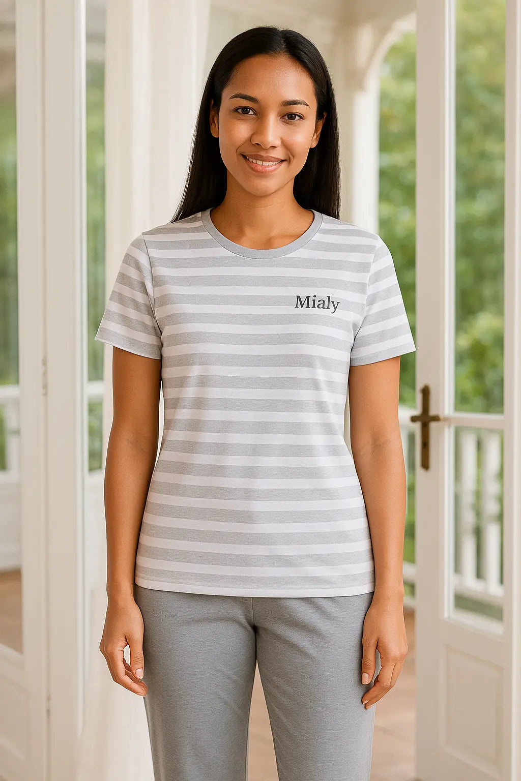 Pyjama femme ensemble gris urbain LB Pyjama