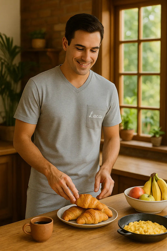 Pyjama homme ensemble gris et classique LB Pyjama