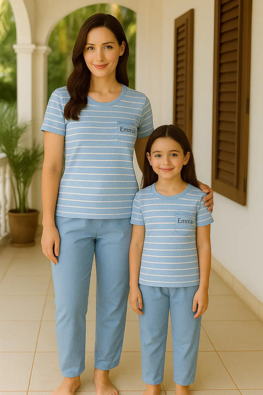 Pyjama duo mère et fille ensemble douce harmonie LB Pyjama