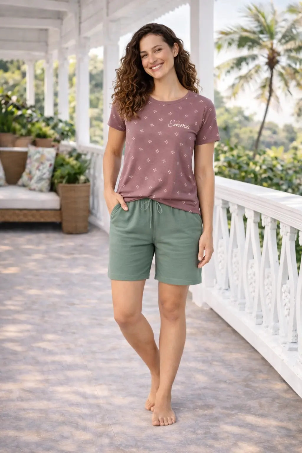 Pyjama femme - ensemble brise tropicale