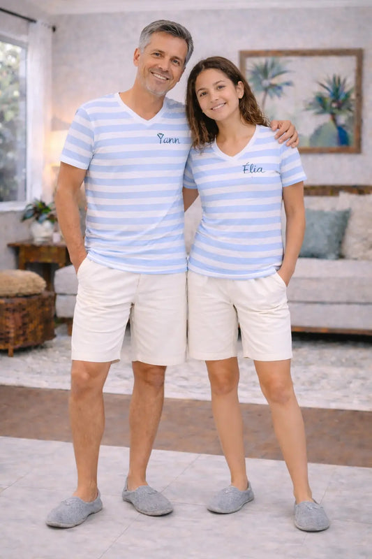 Pyjama couple - ensemble horizon bleu LB Pyjama