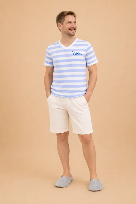 Pyjama homme - ensemble horizon bleu ciel