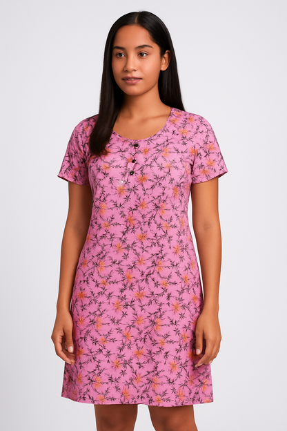 Robe de nuit & nuisette femme rose cerisier