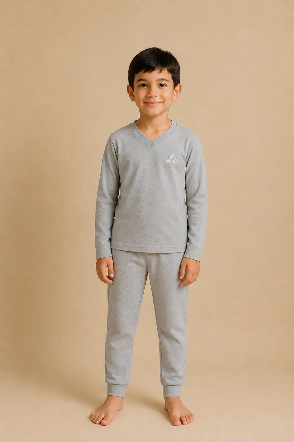 Pyjama garçon ensemble gris signature
