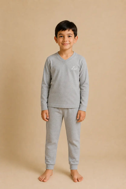 Pyjama garçon ensemble gris signature