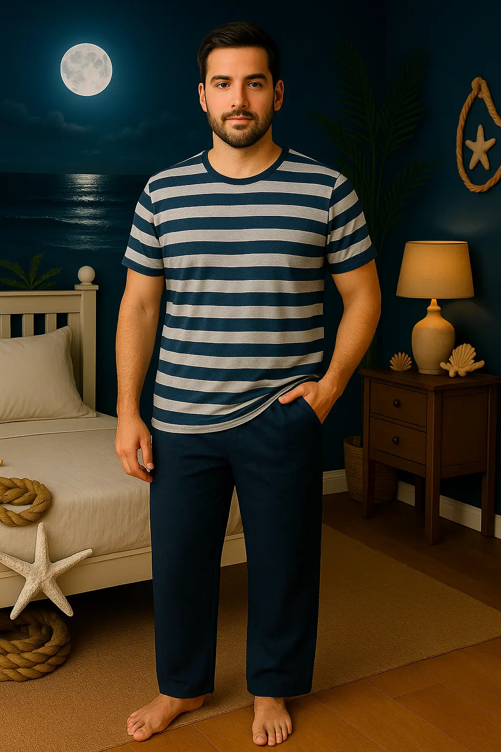 Pyjama homme ensemble Marin et sourire LB Pyjama