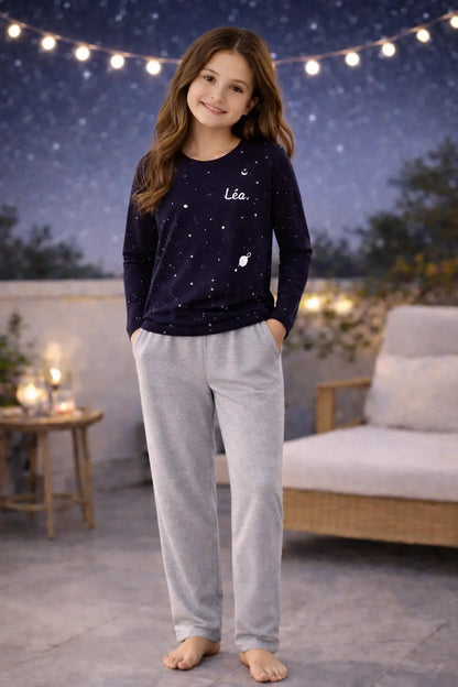 Pyjama fille - ensemble ciel profond LB Pyjama