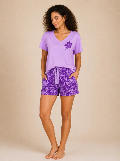 Pyjama femme - ensemble nuit d'améthyste LB Pyjama