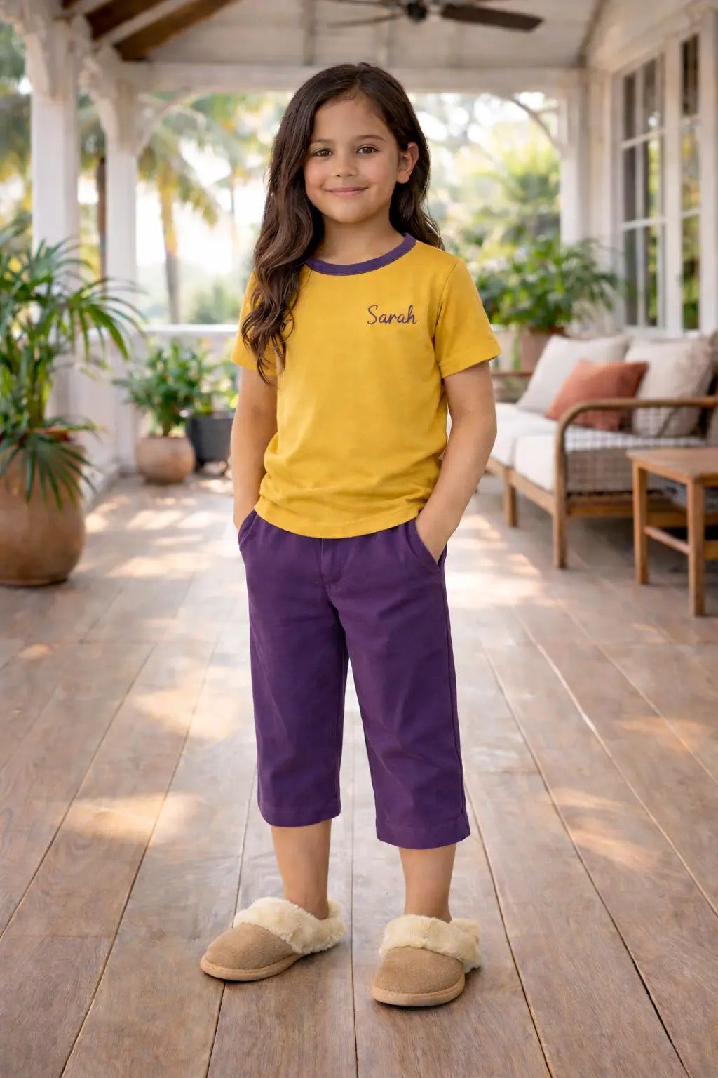 Pyjama fille ensemble lumière et lavande LB Pyjama