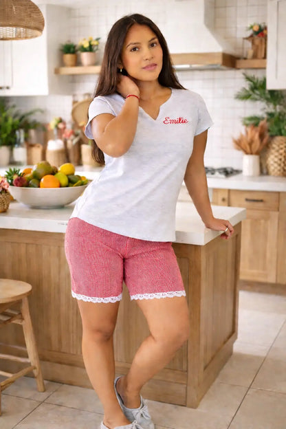 Pyjama femme - ensemble Rouge Tendresse LB Pyjama