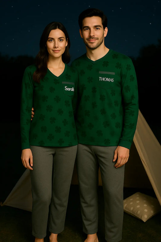 Pyjama couple ensemble élégance du trèfle LB Pyjama