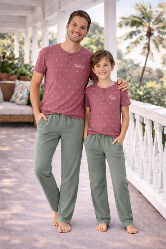 Pyjama père et fils - ensemble brise tropicale