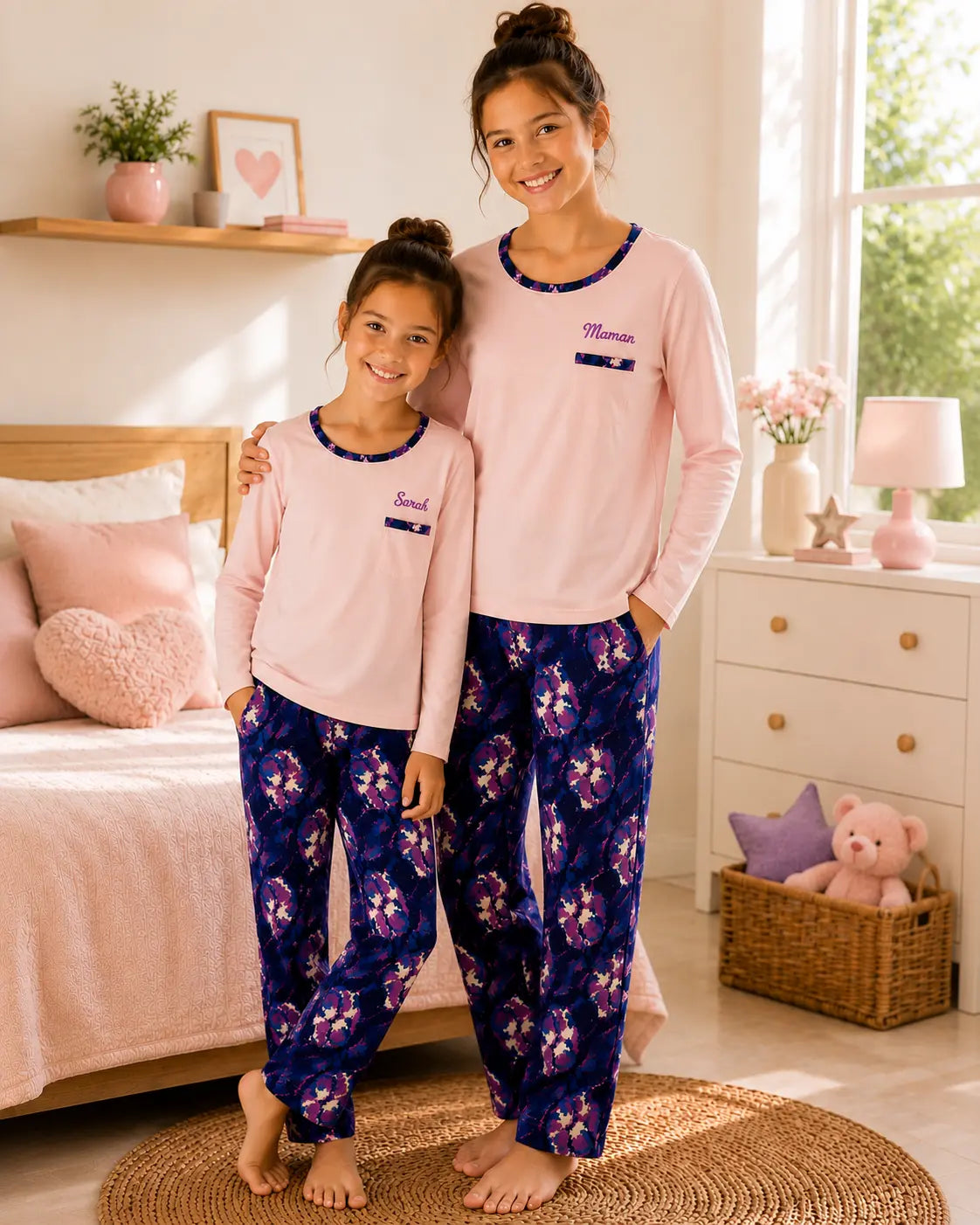 Pyjama Mère et fille - ensemble parfum floral LB Pyjama
